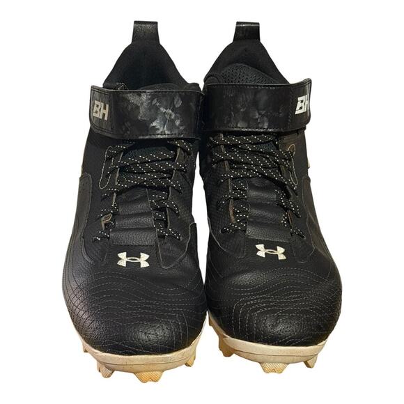 Under Armour Harper 7 RM Baseball Cleats Men's Size 14 Black White Gold Sneakers - Picture 3 of 8